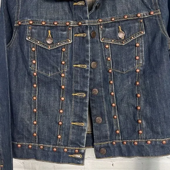 Vintage Polo Jeans Co. Ralph Lauren Studded Blue Jean Jacket & Jeans Set - Picture 2 of 7